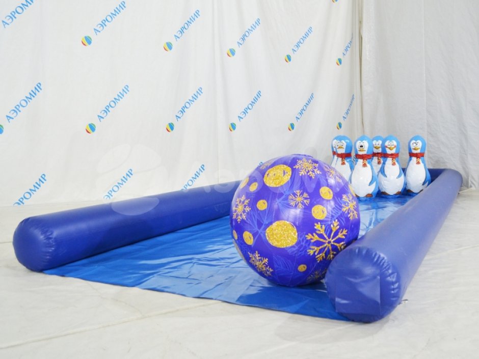 Надувной боулинг Пингвины