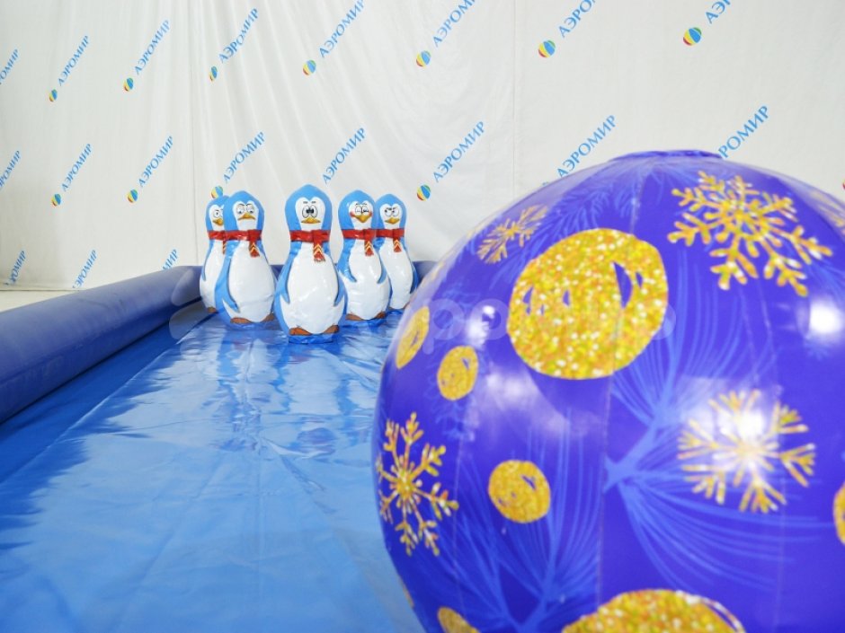 Надувной боулинг Пингвины