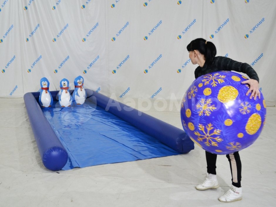 Надувной боулинг Пингвины
