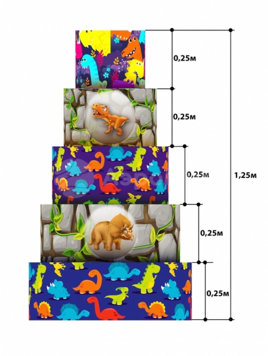Мягкая Динопирамидка для игровой комнаты