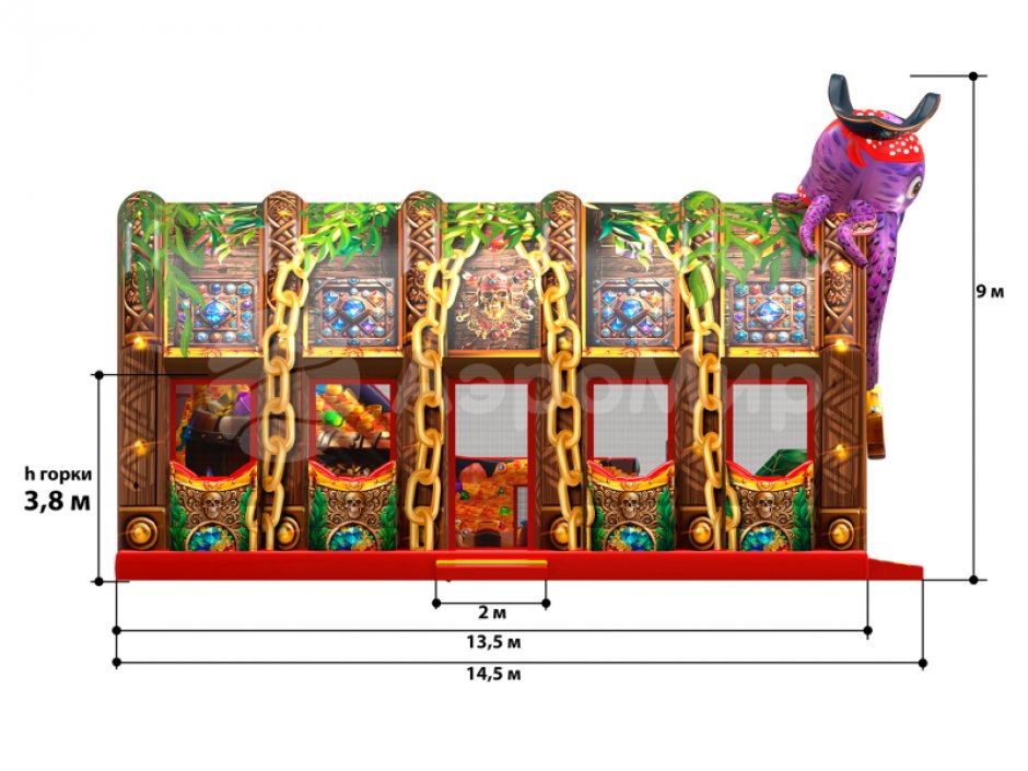 Надувной батут Пиратский сундук