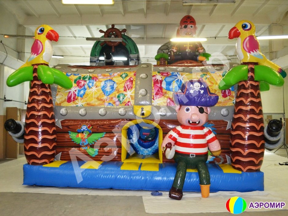 Надувной батут Пиратский остров — средний батут для бизнеса на 50 м²