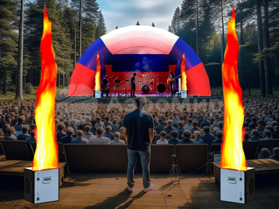 Имитация пламени для оформления сцены и концертов