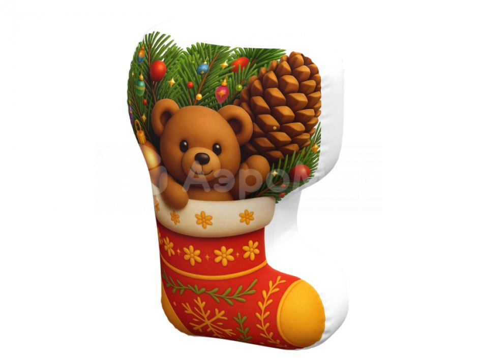 Носок новогодний подушка — яркий и легкий реквизит для шоу, игры и развлечений