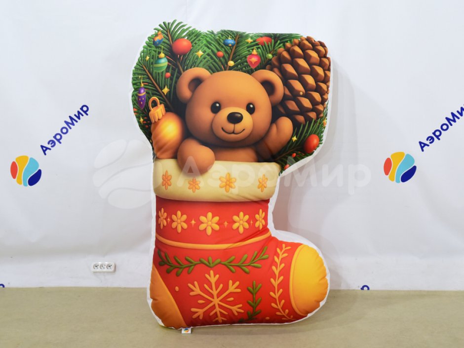 Носок новогодний подушка — яркий и легкий реквизит для шоу, игры и развлечений