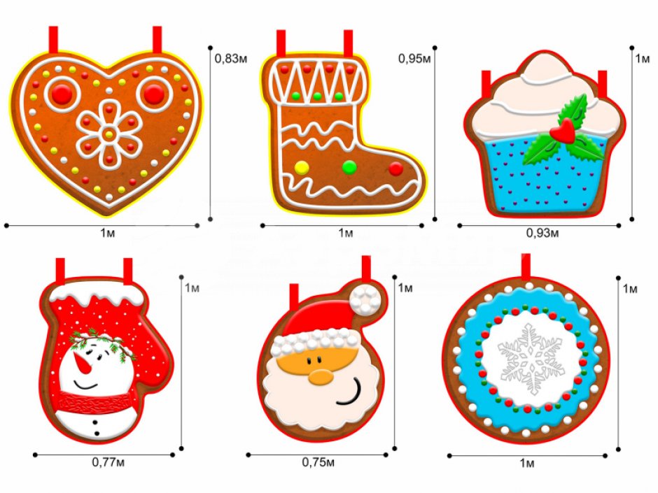 Подвесные новогодние игрушки для улицы