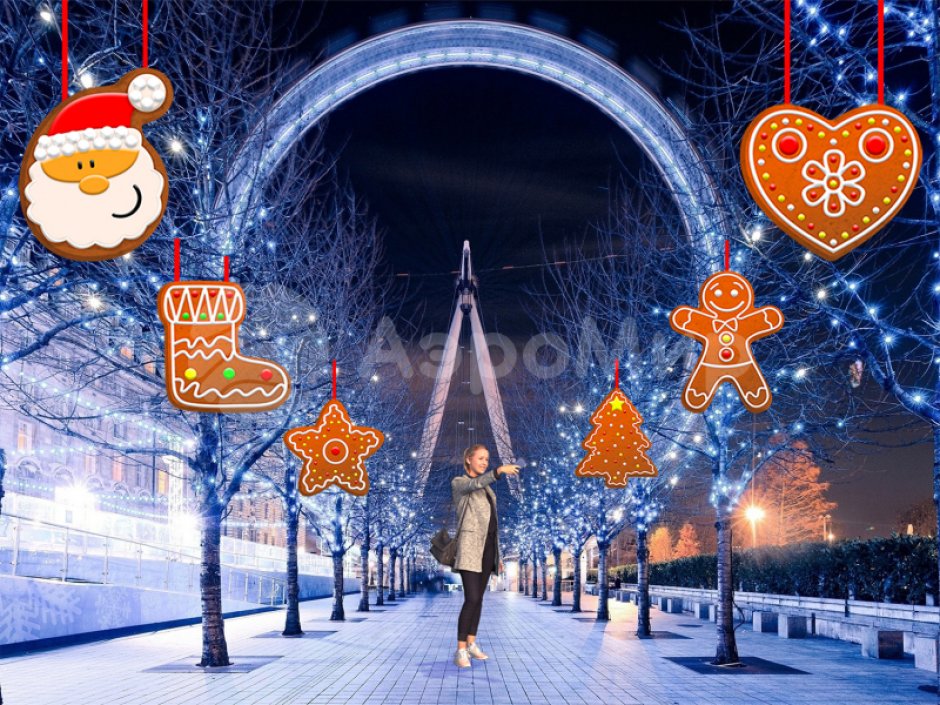 Подвесные новогодние игрушки для улицы