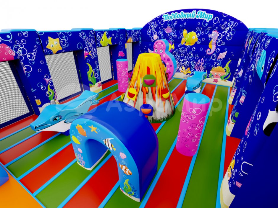 Надувной батут Подводный мир — коммерческий батут на 35 м²