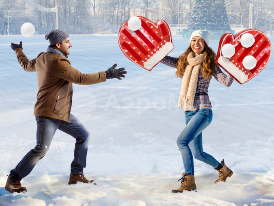 Поймай снежки — игровой реквизит для праздников