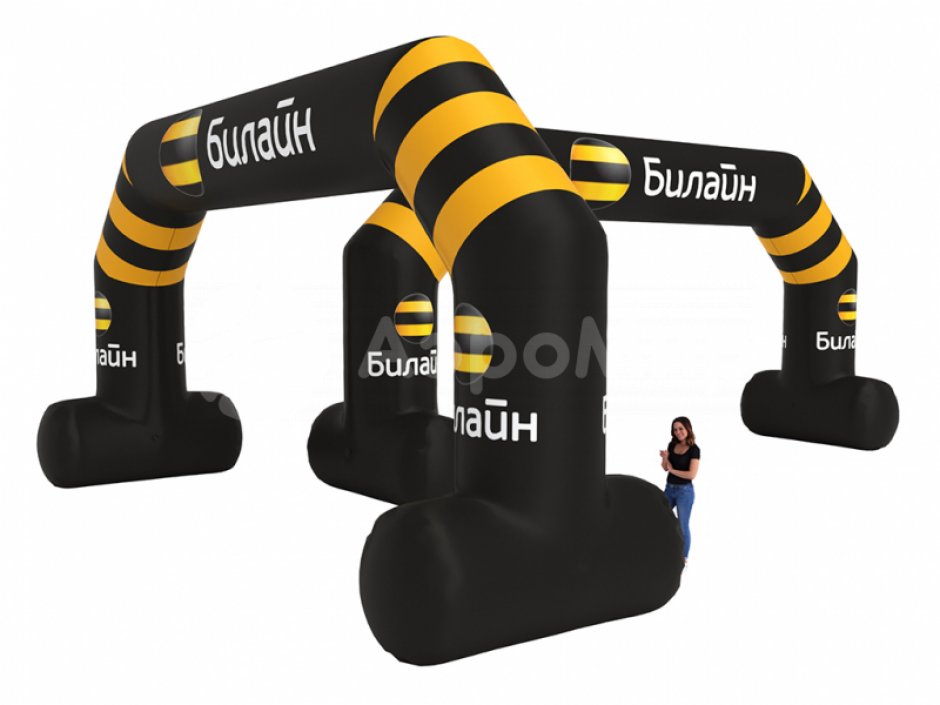 Полноцветная арка трапеция с опорами — премиум исполнение