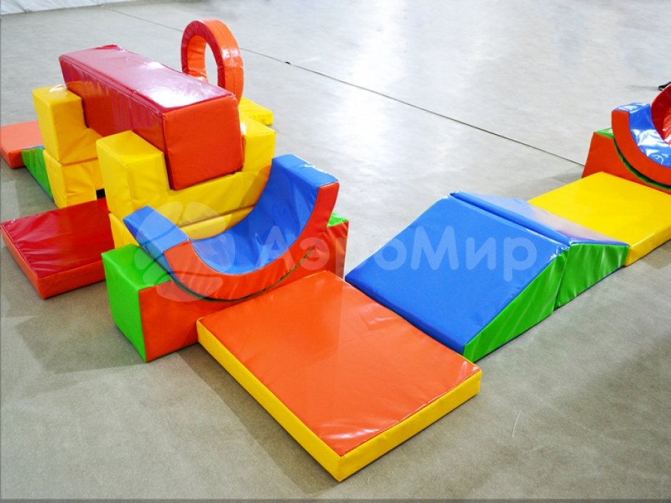 Большая мягкая полоса препятствий для веселых стартов, семейных и спортивных эстафет из 18 элементов