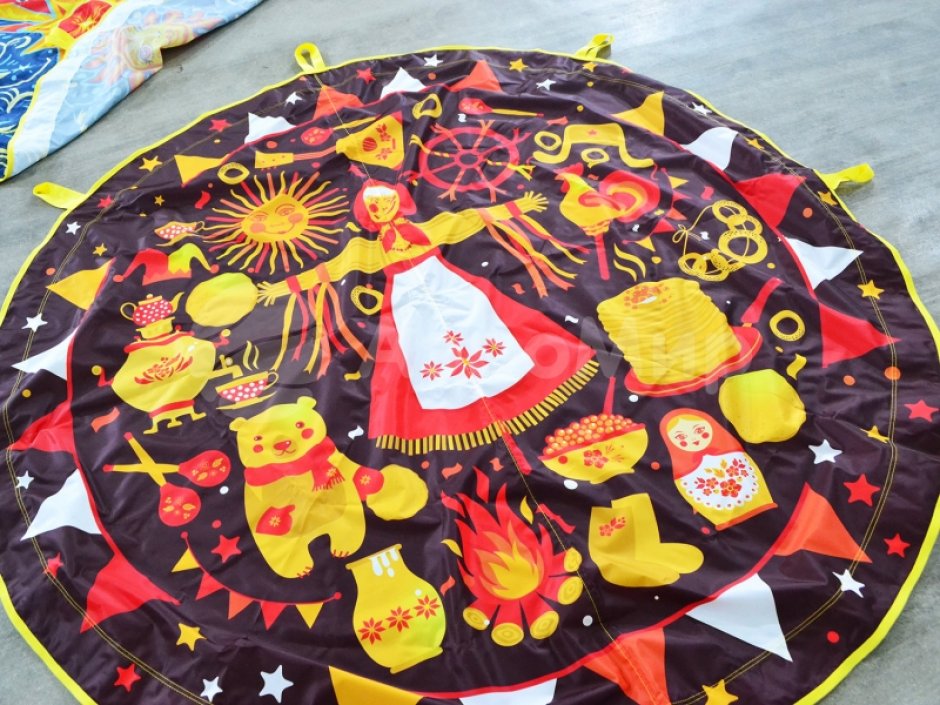 Игровой парашют — реквизит для командных игр, тимбилдинга и аниматоров