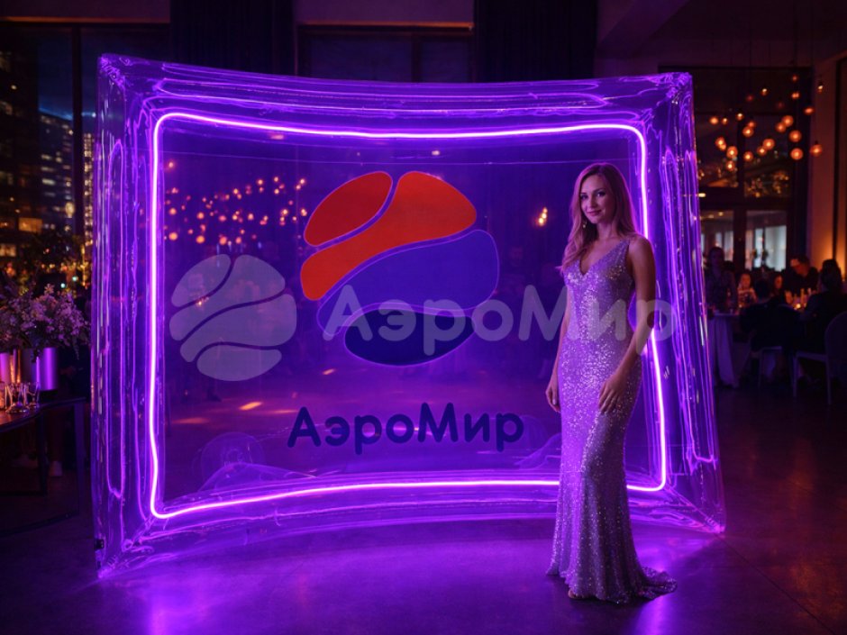 Надувной прозрачный билборд из ТПУ с подсветкой