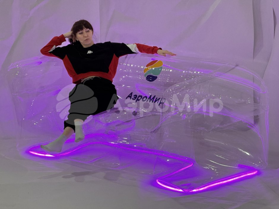 Диван прозрачный с подсветкой из ТПУ