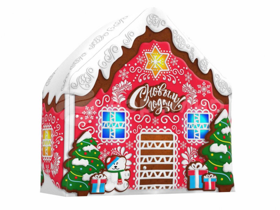 Надувной пряничный домик — новогодняя декорация