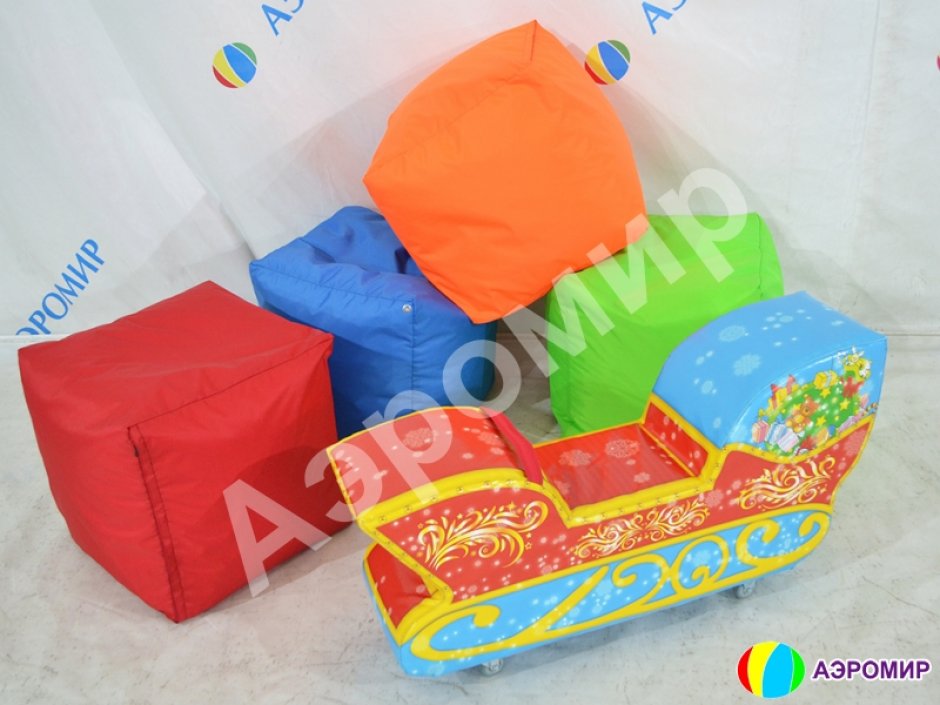 Мягкий игровой модуль Саночки — зимние и новогодние развлечения, декор