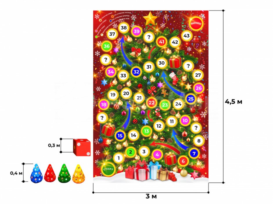 Напольная игра бродилка 3 х 4,5 м