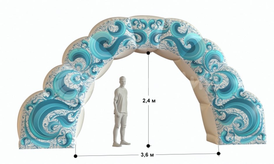 Надувная новогодняя арка с подсветкой Мороз для оформления и декора