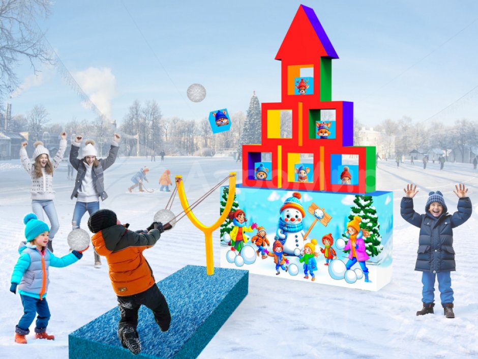 Гигантская Рогатка — большой командный аттракцион на меткость и ловкость