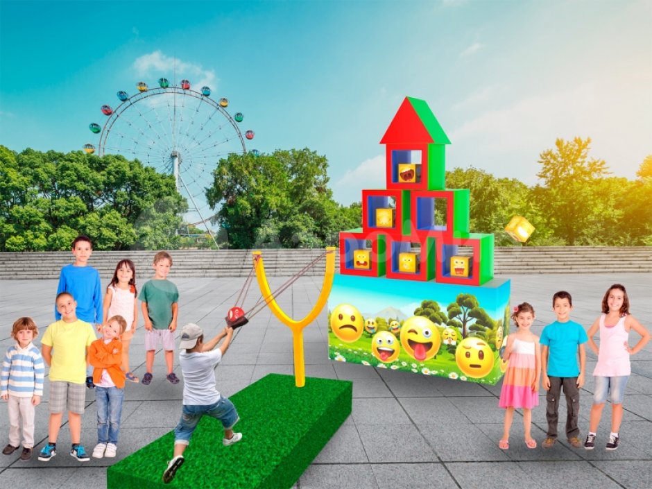 Гигантская Рогатка — большой командный аттракцион на меткость и ловкость