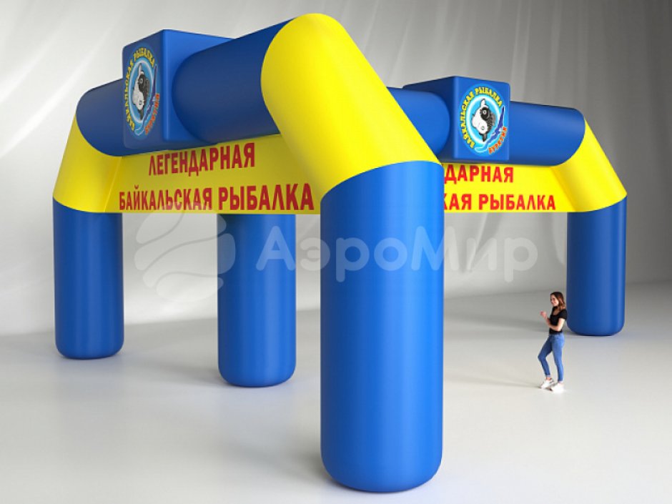 Надувная арка трапеция с декоративным элементом