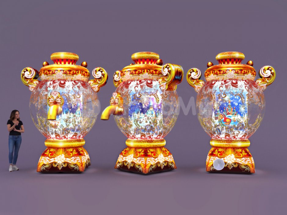 Прозрачный надувной самовар