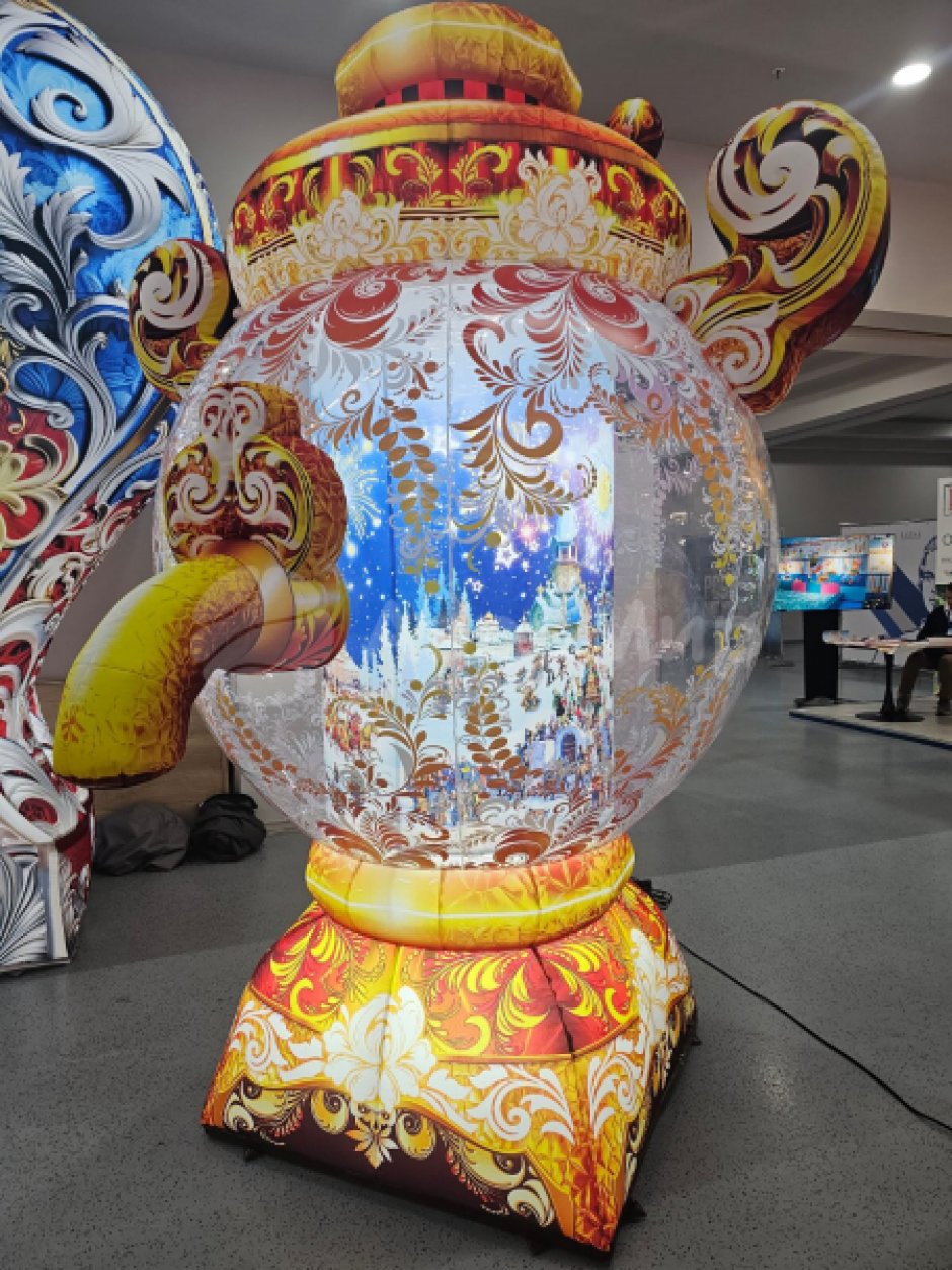 Прозрачный надувной самовар