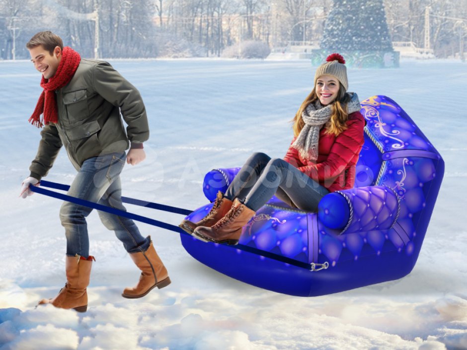 Надувные сани-трон — игровой реквизит для эстафет и развлечений на открытом воздухе