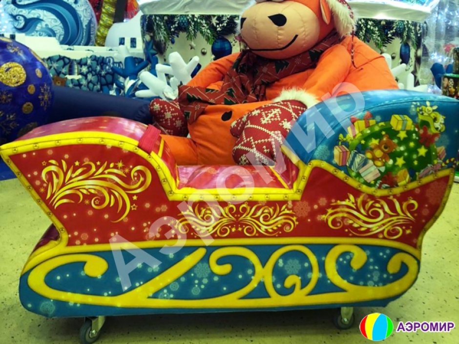 Мягкий игровой модуль Саночки — зимние и новогодние развлечения, декор