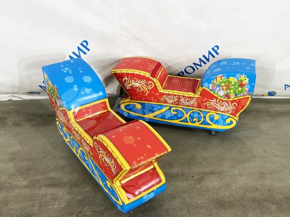 Мягкий игровой модуль Саночки — зимние и новогодние развлечения, декор