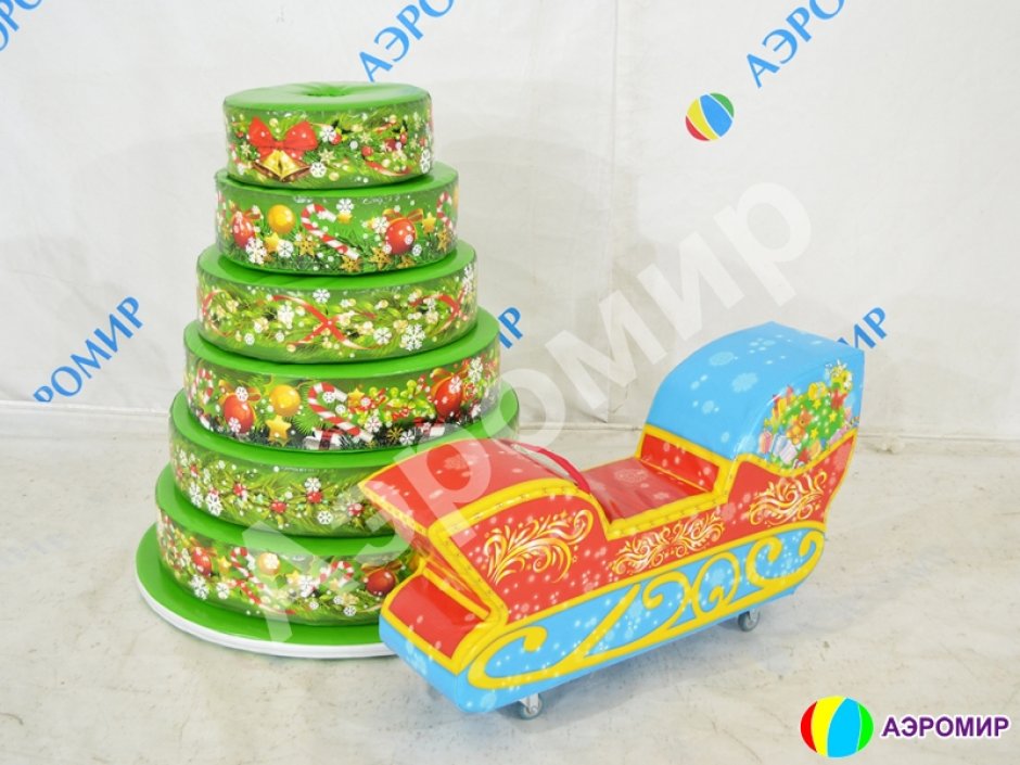 Мягкий игровой модуль Саночки — зимние и новогодние развлечения, декор