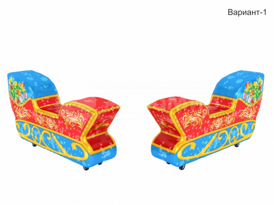 Мягкий игровой модуль Саночки — зимние и новогодние развлечения, декор