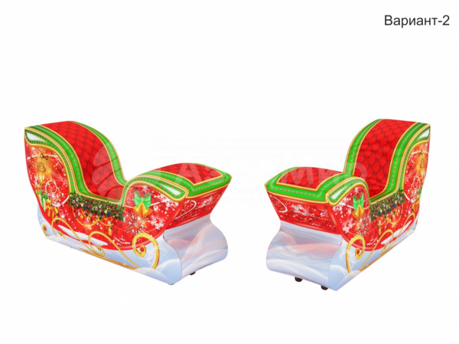 Мягкий игровой модуль Саночки — зимние и новогодние развлечения, декор