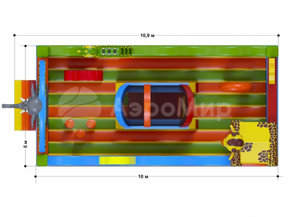 Надувной батут Саванна — общая площадь 50 м²