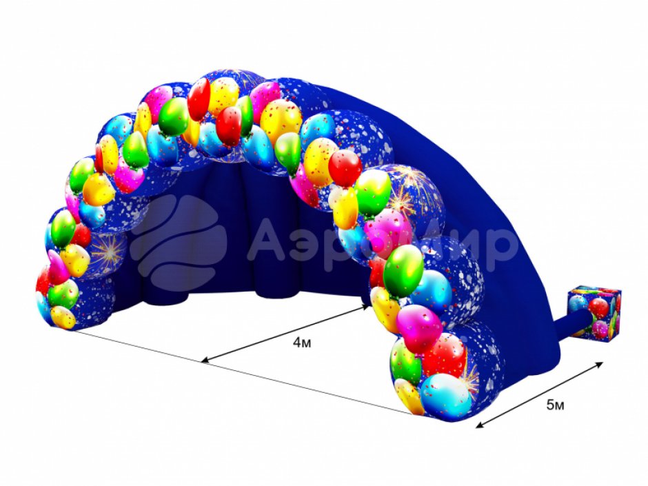 Надувная сцена Веер с шариками — праздничное оформление