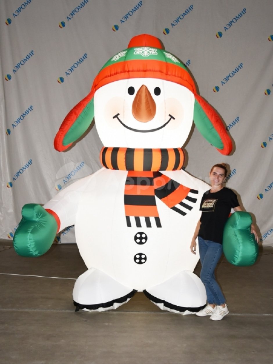 Надувная надувная фигура Снеговик в исполнении стандарт (СНЯТО С ПРОИЗВОДСТВА)