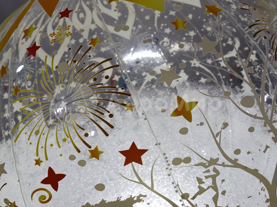 Надувной Ёлочный шарик-игрушка с невероятным эффектом снега и подсветкой