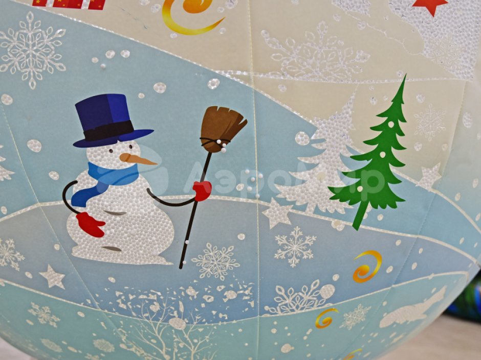 Надувной Ёлочный шарик-игрушка с невероятным эффектом снега и подсветкой