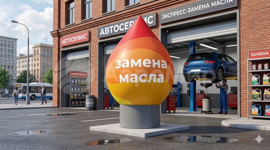 Рекламный шар на опоре Капля Масла