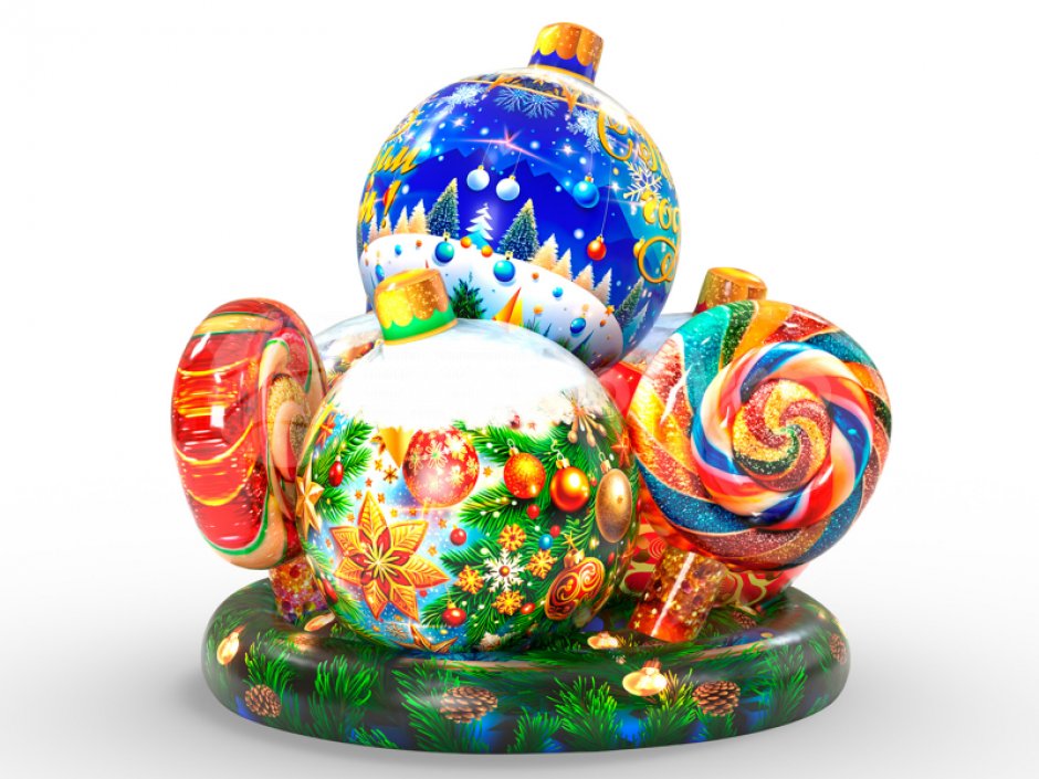Новогодняя фигура Шары и леденцы