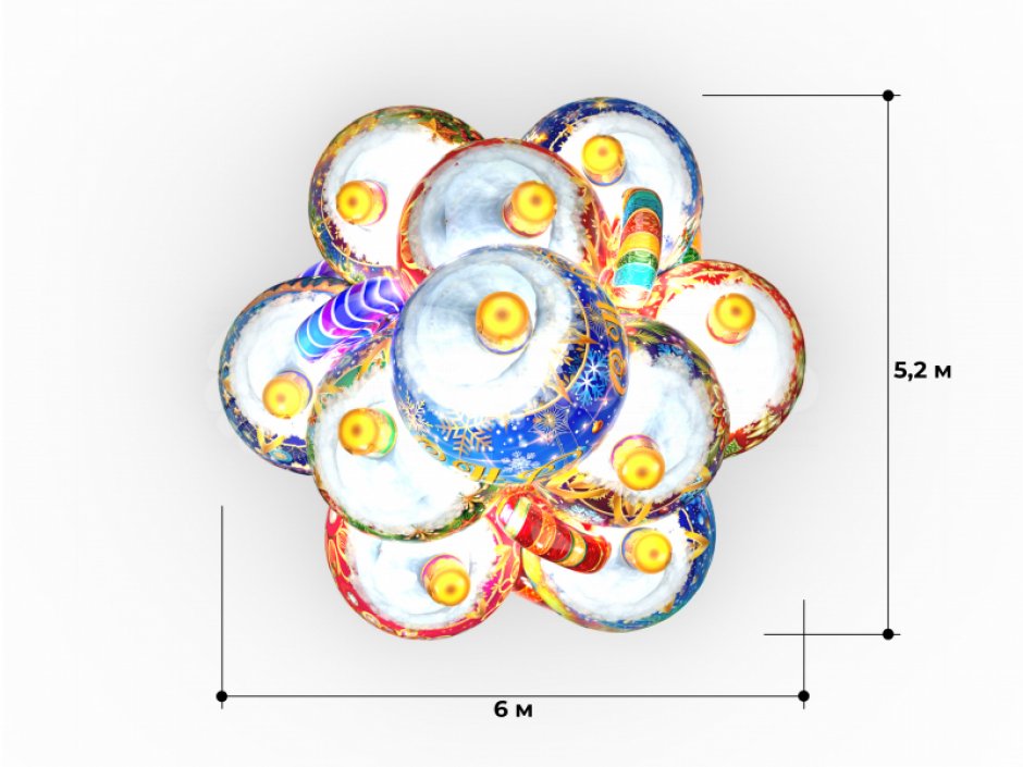 Новогодняя фигура Шары и леденцы