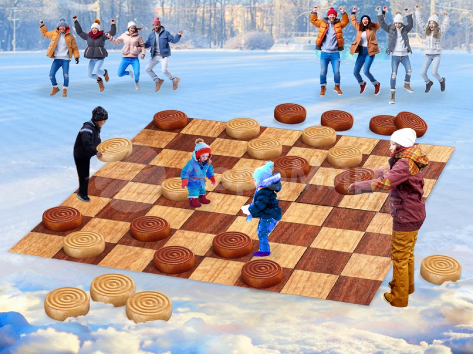 Гигантские шашки — 24 фигуры