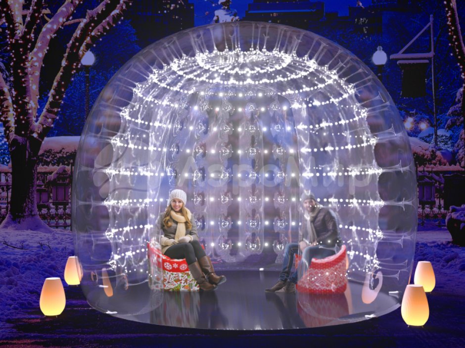Праздничная фотозона Шатёр — прозрачная палатка с подсветкой