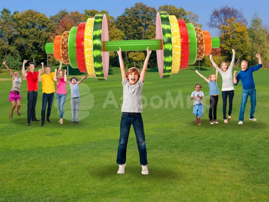 Гигантская штанга для шуточных игр, фотозоны, командных состязаний
