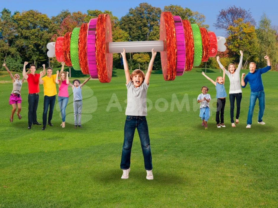 Гигантская штанга для шуточных игр, фотозоны, командных состязаний