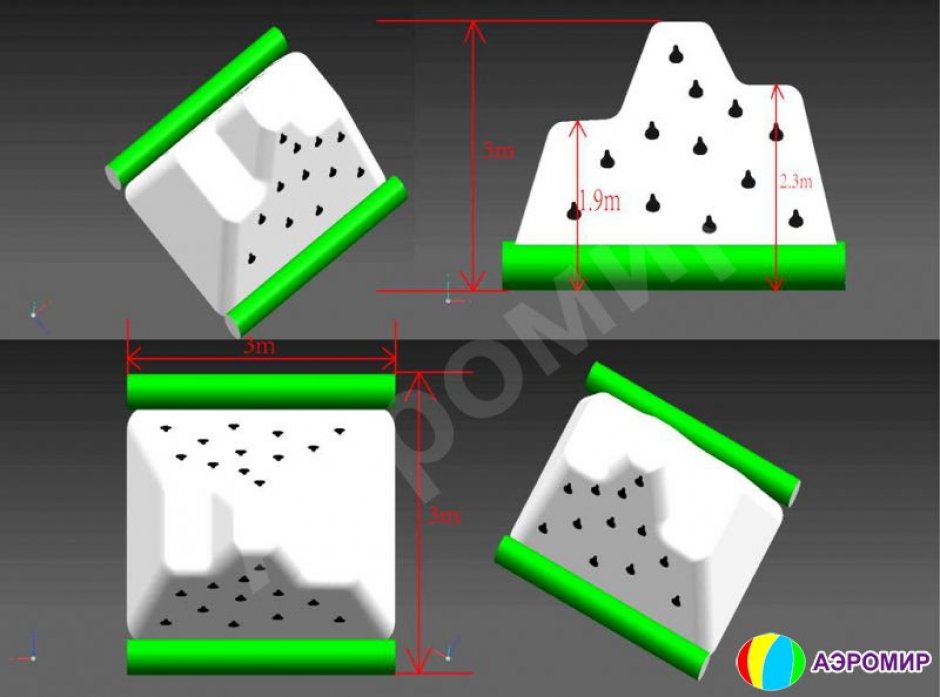 Надувная водная горка скала