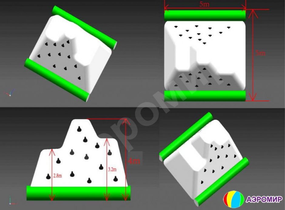 Надувная водная горка скала