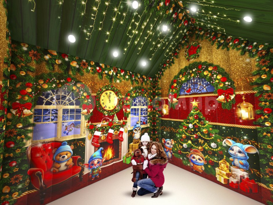 Сказочный надувной Домик Деда Мороза