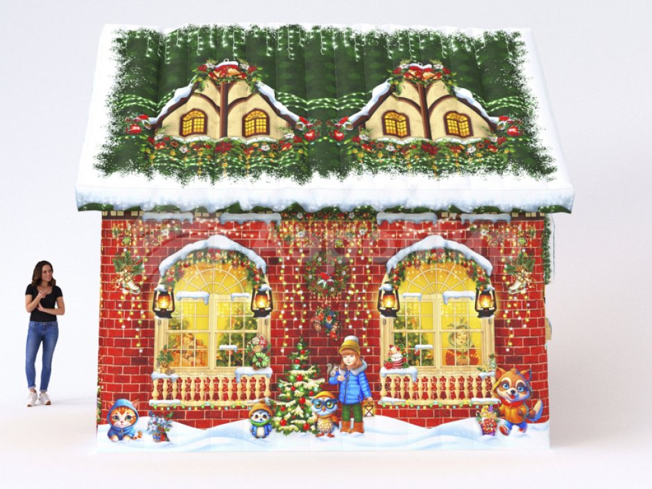 Сказочный надувной Домик Деда Мороза