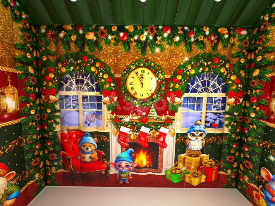 Сказочный надувной Домик Деда Мороза